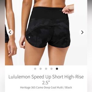 Lululemon high rise speed up shorts size 6